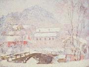 Claude Monet Sandvicken Village in the Snow oil painting